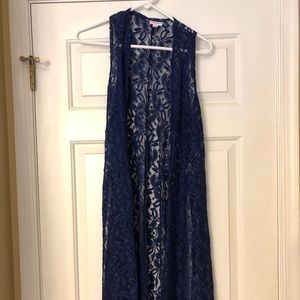Navy Blue LulaRoe Lace Joy Vest